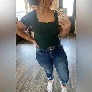 Square neck crop top